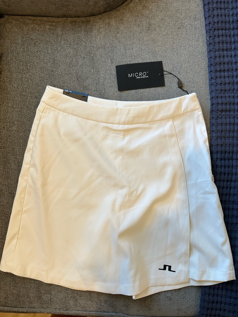 J. Lindeberg White Golf Skort with Black Logo